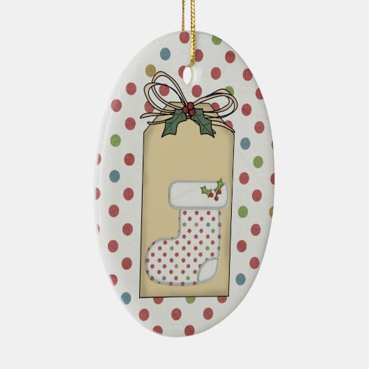 Baby's eerste kerstcadeautje Label-sieremmer Keramisch Ornament (Rechts)