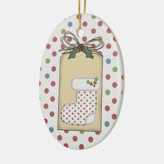 Baby's eerste kerstcadeautje Label-sieremmer Keramisch Ornament (Links)