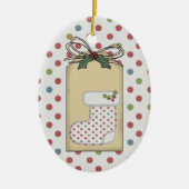 Baby's eerste kerstcadeautje Label-sieremmer Keramisch Ornament (Voorkant)