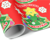 Baby's eerste kerstcadeautje met glanzende ompakke cadeaupapier (Rol Hoek)