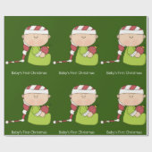 Baby's eerste kerstcadeautje met Kerstmis Cadeaupapier (Vlak)