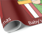 Baby's eerste kerstcadeautje met Kerstmis Cadeaupapier (Rol Hoek)