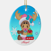 Baby's eerste kerstcadeautje met rotsige versierin keramisch ornament (Rechts)