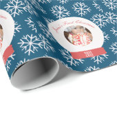 Baby's eerste kerstcadeautje Snowglobe Snowflakes Cadeaupapier (Rol Hoek)