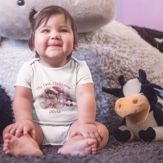 Baby's eerste kerstcadeautje Teddy Bear Santa Hat Romper