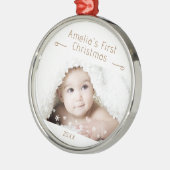 Baby's eerste kerstcadeautjes Foto Keepasje Metalen Ornament (Links)