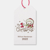 Baby's eerste kerstcadeautjes op maat voor baby's cadeaulabel (Voorkant)