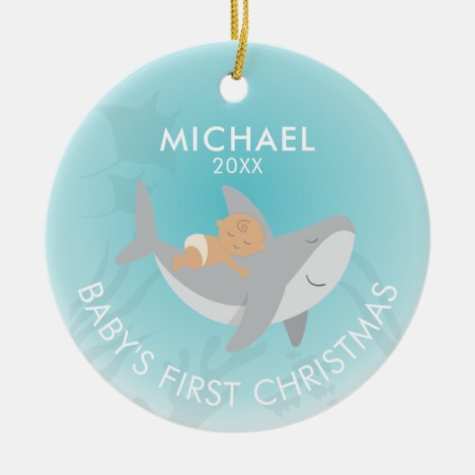 Baby's eerste kerstcadeautjes Ornament met keramis (Voorkant)