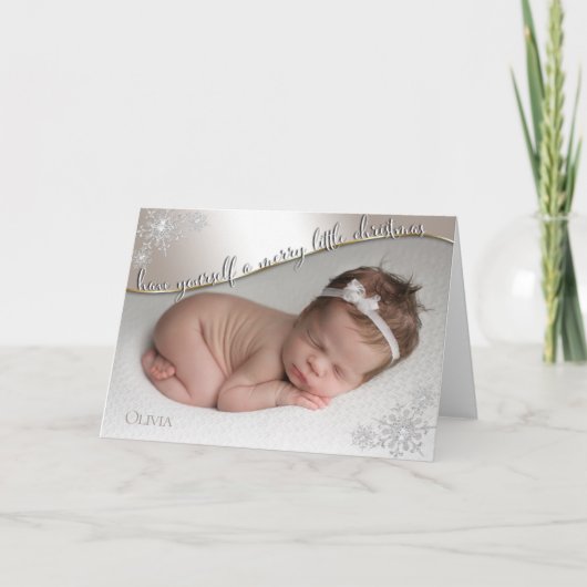 Baby's eerste kerstchampagne UW BABY FOTO Kaart (Voorkant)