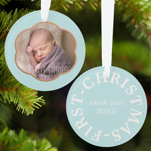 Baby's Eerste Kerstdag Foto Ornament