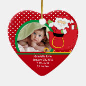 Baby's Eerste Kerstdag Foto Ornament Kerstman (Achterkant)