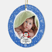 Baby's Eerste Kerstdag Foto Ornament Pinguïn (Links)
