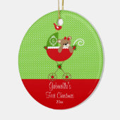 Baby's Eerste Kerstdag Ornament Baby Carriage (Links)