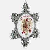 Baby's Eerste Kerstdag Sneeuwvlok Foto Ornament (Links)