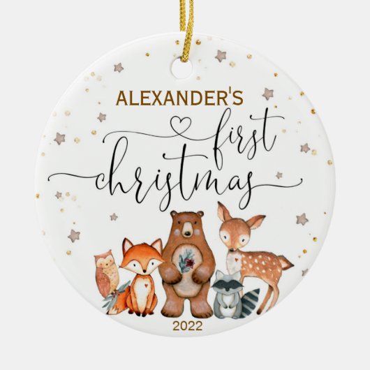 Baby's Eerste Kerstdier Ornament Bos (Voorkant)