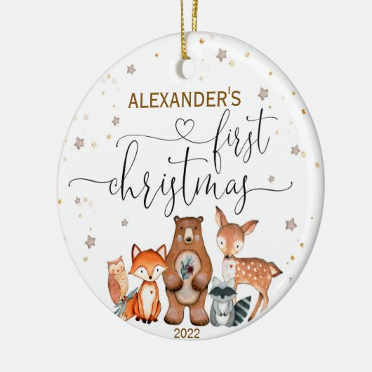 Baby's Eerste Kerstdier Ornament Bos (Links)