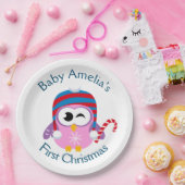 Baby's eerste kerstdomme roze trui papieren bordje (Feest)