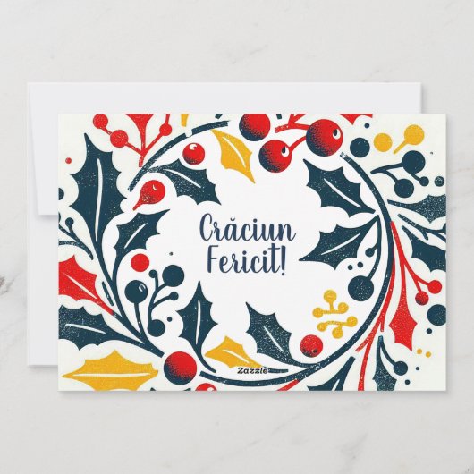 Baby's Eerste Kerstdriekleur JOY krans 2 Feestdagenkaart (Achterkant)