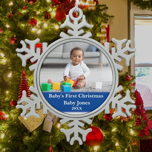 Baby's Eerste Kerstfeest Aangepast Foto Ornament