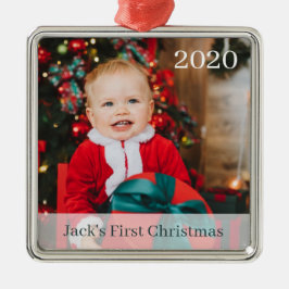 Baby's Eerste Kerstfeest Aangepast Foto Ornament