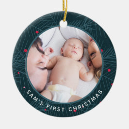 Baby's eerste kerstfeest Aangepaste foto Modern Sp Keramisch Ornament