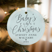 Baby's eerste kerstfeest Aangepaste naam Blauwe Ke Glas Ornament
