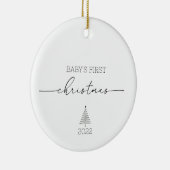 Baby's Eerste Kerstfeest Aangepaste naamsbekendhei Keramisch Ornament (Rechts)