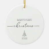 Baby's Eerste Kerstfeest Aangepaste naamsbekendhei Keramisch Ornament (Voorkant)