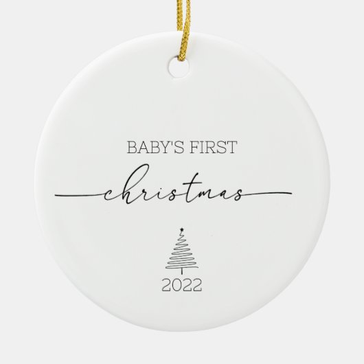 Baby's Eerste Kerstfeest Aangepaste naamsbekendhei Keramisch Ornament (Voorkant)