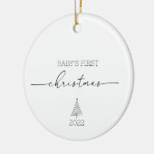 Baby's Eerste Kerstfeest Aangepaste naamsbekendhei Keramisch Ornament (Links)