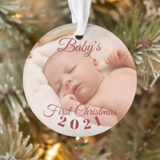 Baby's eerste kerstfeest acrylversiering, cirkel ornament