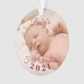 Baby's eerste kerstfeest acrylversiering, cirkel ornament (voorkant)