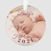 Baby's eerste kerstfeest acrylversiering, cirkel ornament (voorkant)