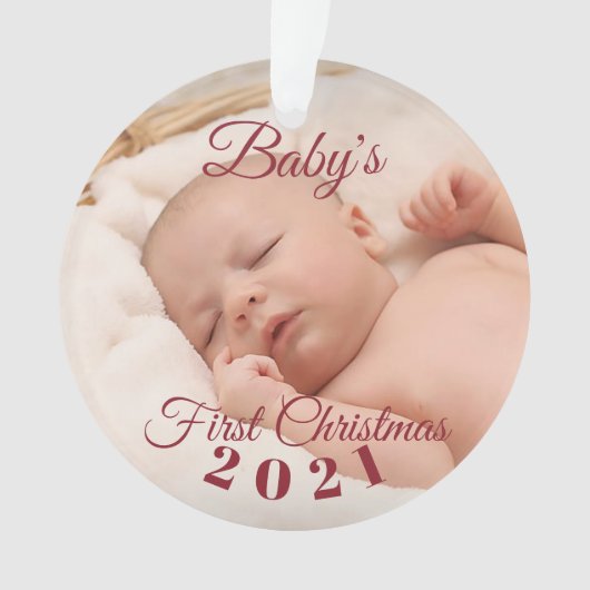 Baby's eerste kerstfeest acrylversiering, cirkel ornament (voorkant)