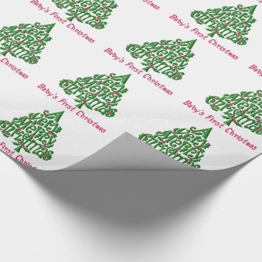 Baby's eerste kerstfeest cadeaupapier (Hoek)