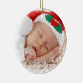 Baby's eerste kerstfeest, dubbelzijdige foto keramisch ornament (Rechts)