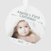 Baby's eerste kerstfeest Eenvoudige foto Keepasje Ornament (achterkant)