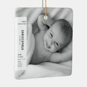 Baby's eerste kerstfeest Eenvoudige moderne fotoke Keramisch Ornament (Rechts)