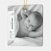 Baby's eerste kerstfeest Eenvoudige moderne fotoke Keramisch Ornament (Links)