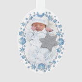 Baby's eerste kerstfeest Elegant Aangepaste foto Ornament (voorkant)
