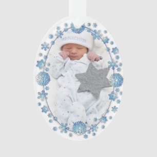 Baby's eerste kerstfeest Elegant Aangepaste Foto Ornament