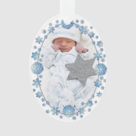 Baby's eerste kerstfeest Elegant Aangepaste foto Ornament (voorkant)