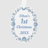 Baby's eerste kerstfeest Elegant Aangepaste foto Ornament (achterkant)