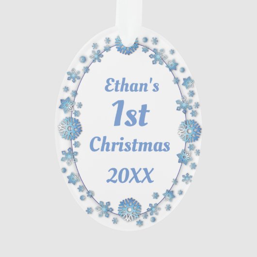 Baby's eerste kerstfeest Elegant Aangepaste foto Ornament (achterkant)