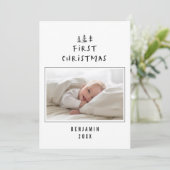 babys eerste kerstfeest elegant - foto feestdagenkaart (Staand voorkant)