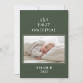 babys eerste kerstfeest elegant getrokken tree fot feestdagenkaart (Voorkant)
