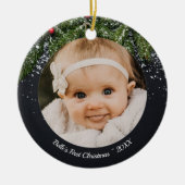 Baby's Eerste Kerstfeest Evergreen Ornament (Voorkant)