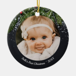 Baby's Eerste Kerstfeest Evergreen Ornament