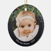 Baby's Eerste Kerstfeest Evergreen Ornament (Links)