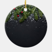 Baby's Eerste Kerstfeest Evergreen Ornament (Achterkant)